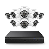 10 Channel 4K PoE Security Camera System, 8PCS 8MP Outdoor Metal IP Cameras, AI Human/Vehicle Detection, H.265+ Video Compression, Two-Way Audio
